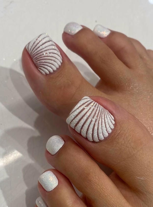 nail chân lấp lánh cực sang
