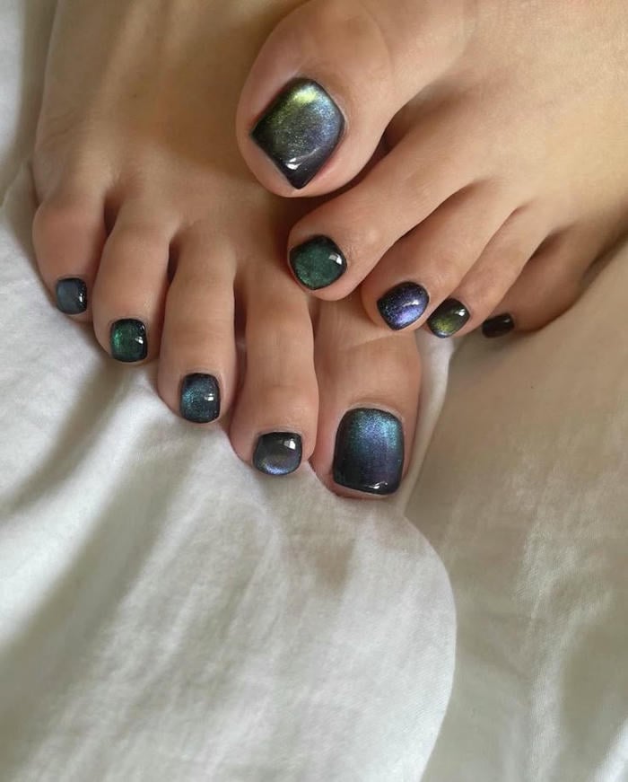nail chân mắt mèo đen xanh