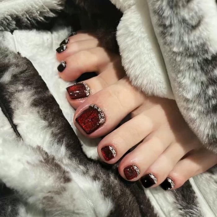 nail chân màu nâu thạch