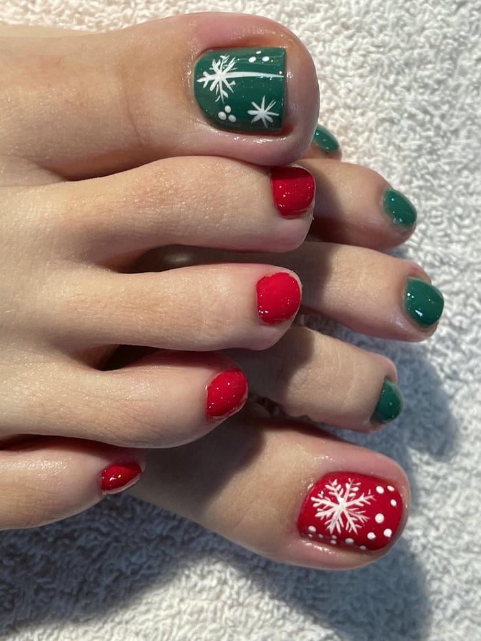 nail chân noel đẹp