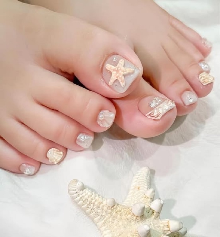 nail chân trắng đẹp nhất