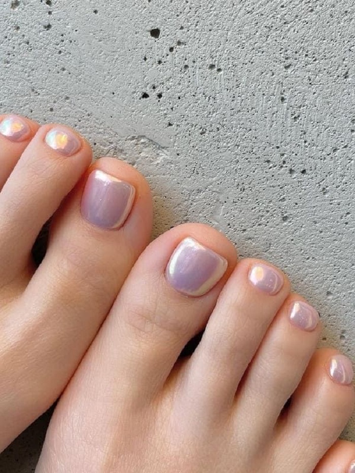 nail chân tráng gương cực quang