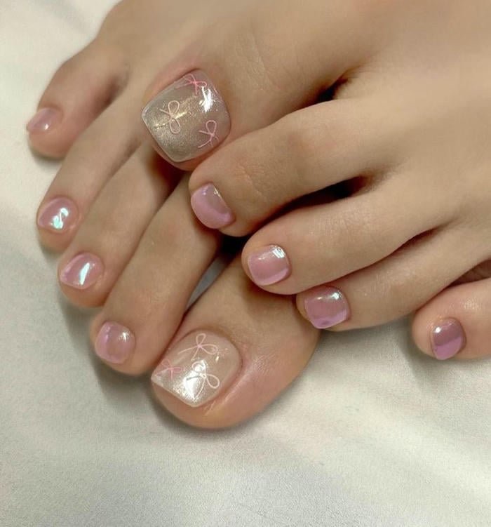 nail chân tráng gương ngọc trai đẹp