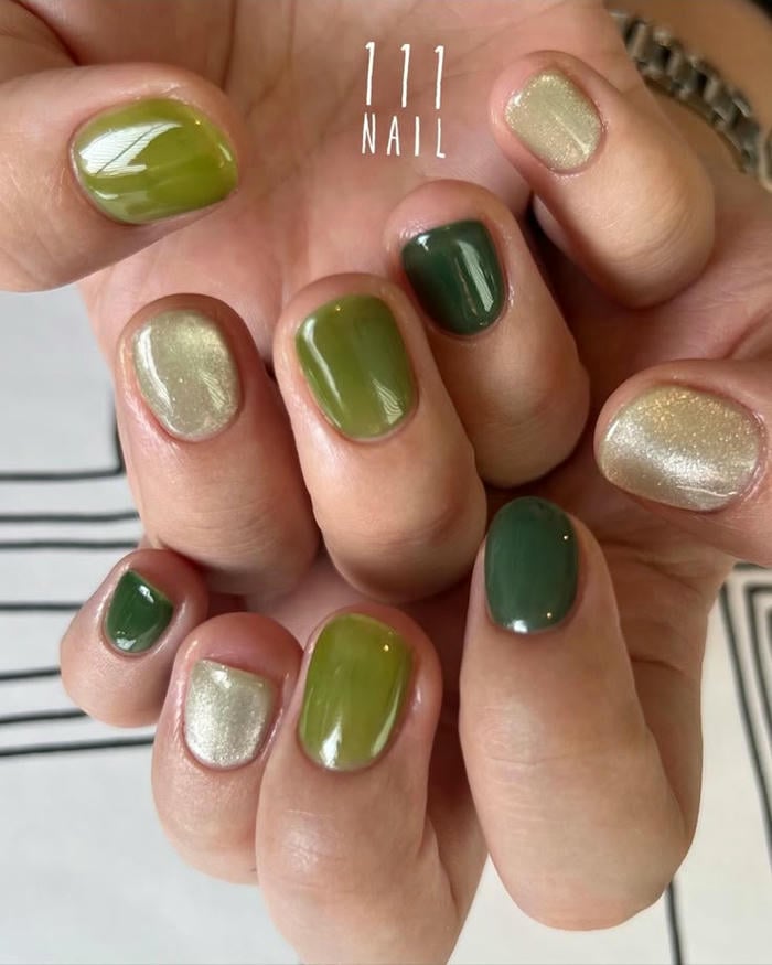 nail chân xanh lá