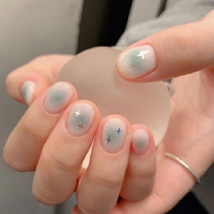 nail đen trắng cute