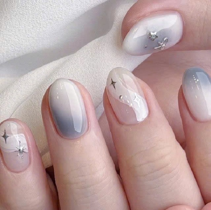nail đen trắng sang chảnh
