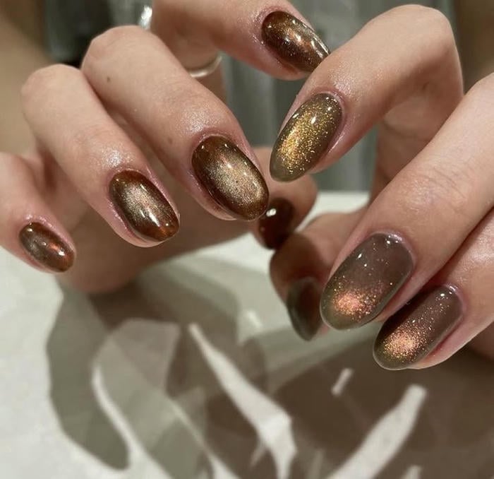 nail đẹp màu nâu tây