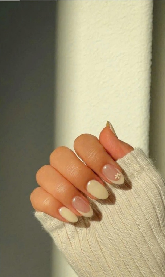 nail đỏ trắng