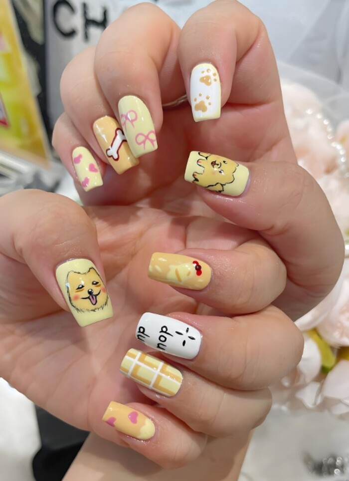 nail hình con vật dễ thương