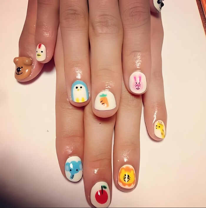 nail hình con vật siêu dễ thương