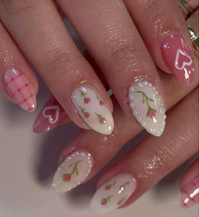 nail hoa đào