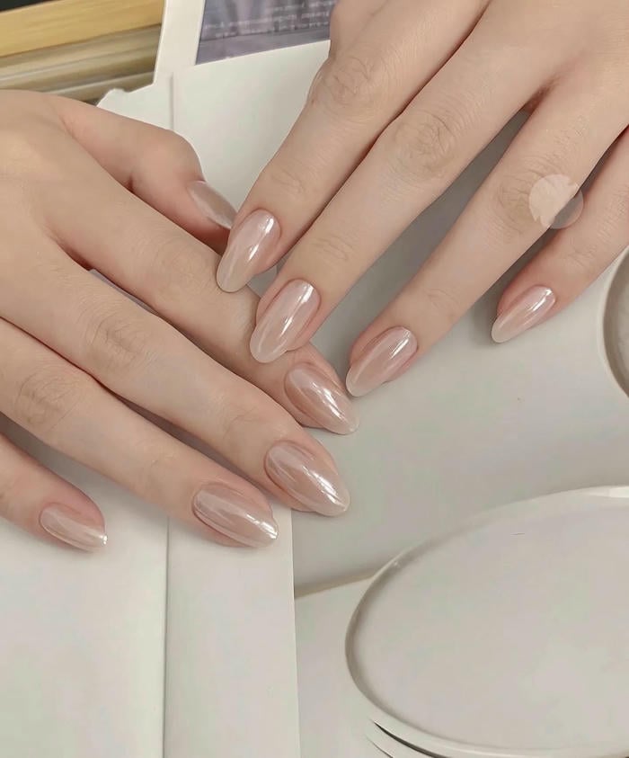 nail mắt mèo trắng gương