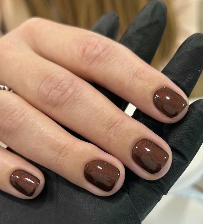 nail màu thạch nâu