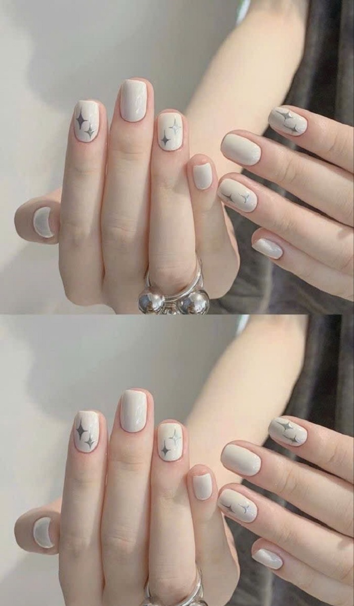 nail màu trắng gạo