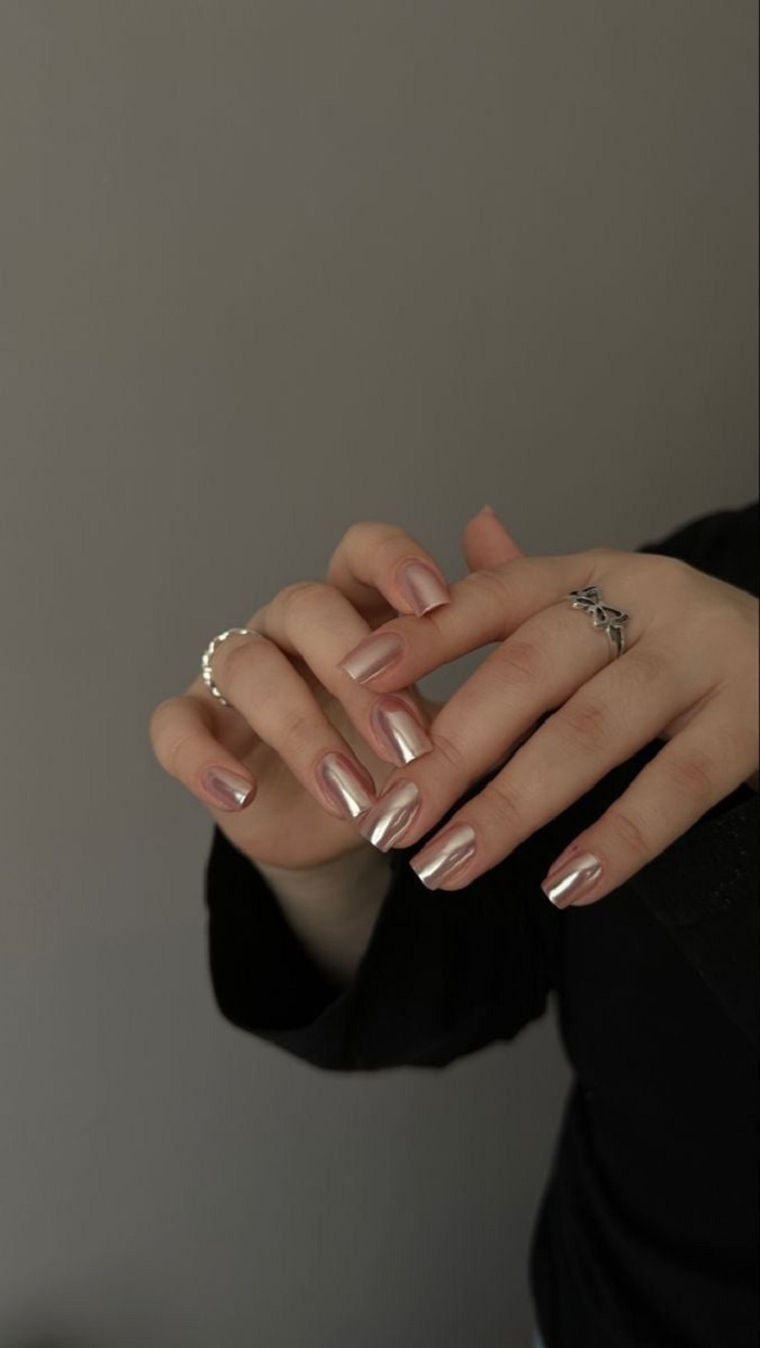 nail màu xám bạc cực đẹp