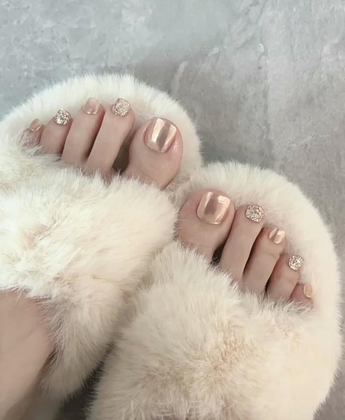 nail móng chân tráng gương đẹp