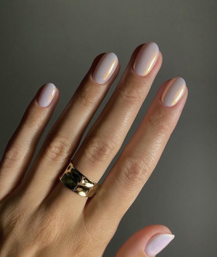 nail ngọc trai tráng gương