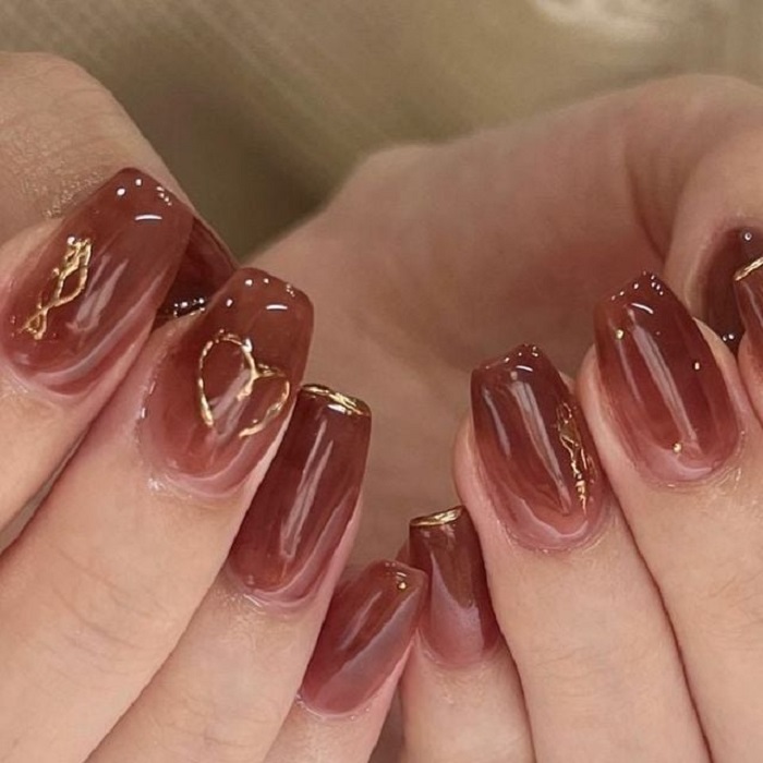 nail sơn thạch nâu
