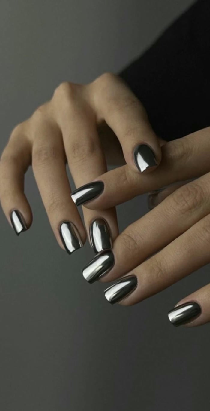 nail tay màu bạc