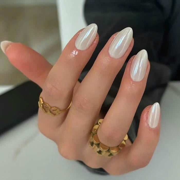 nail trắng gương siêu đẹp