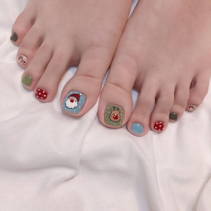 sơn móng chân noel