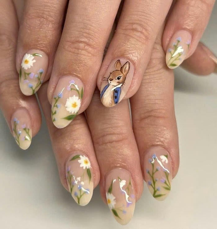 vẽ hoa nail đẹp