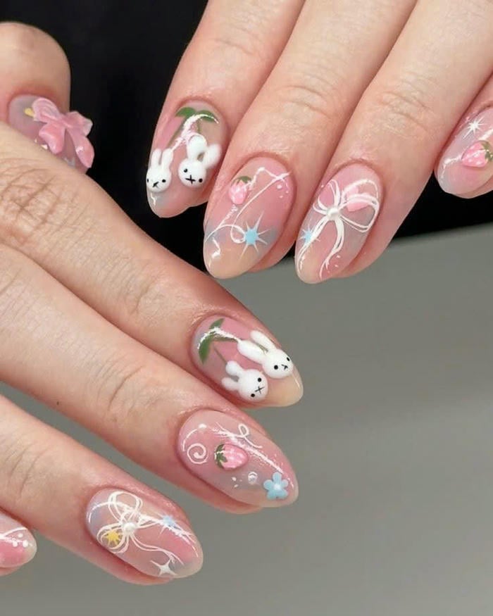 vẽ hoa văn nail đơn giản