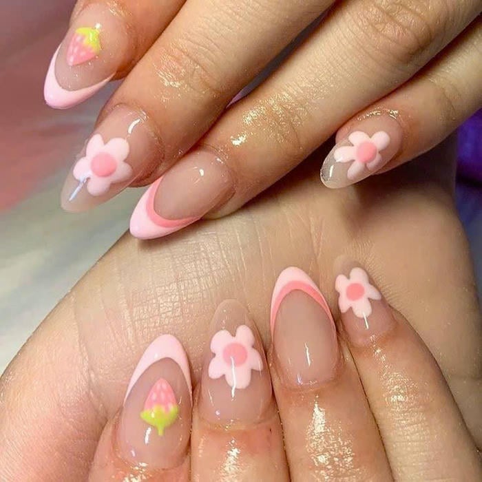 vẽ nail hoa hồng