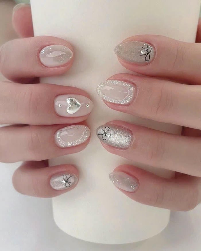 vẽ nail trắng đẹp