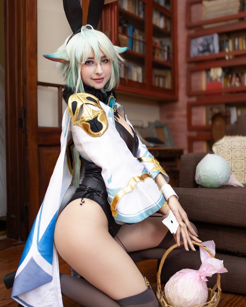 ảnh gái xinh cosplay khoe mông