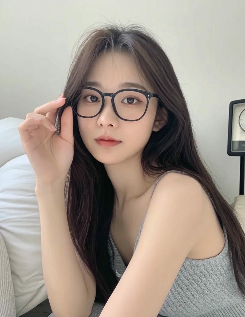 ảnh gái xinh douyin đeo kính