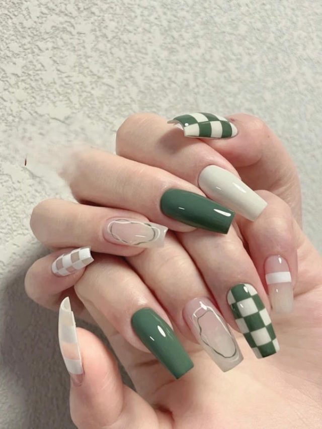 nail caro xanh lá