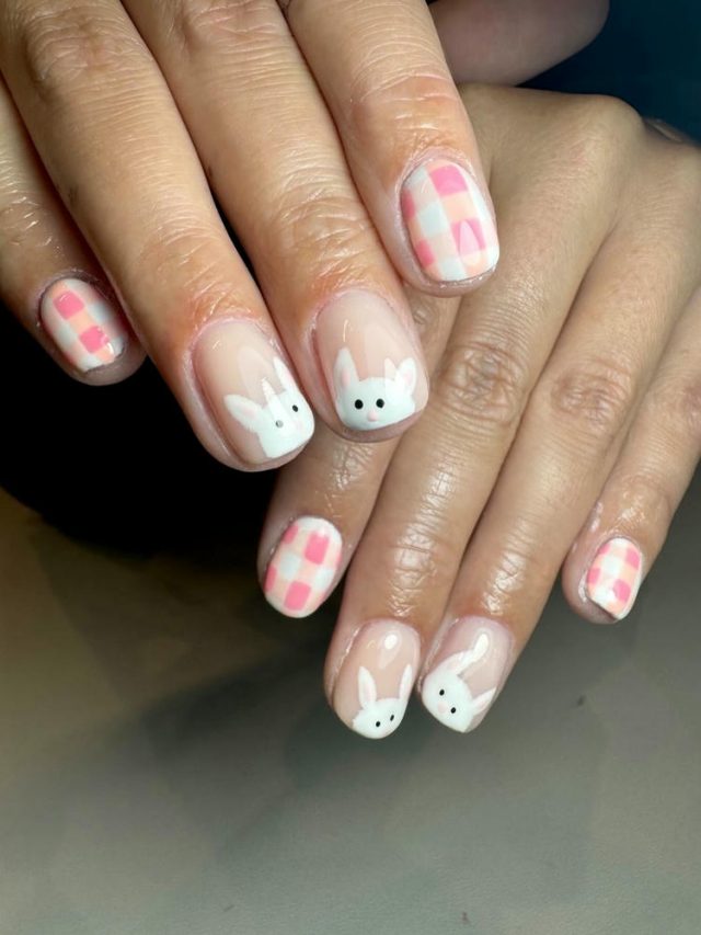 nail con thỏ vẽ