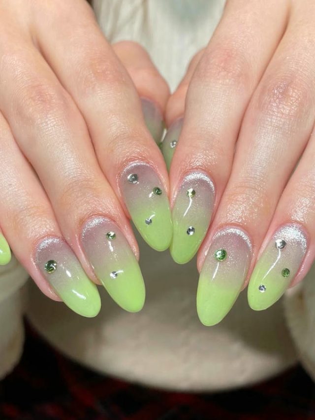 nail màu xanh ngọc mắt