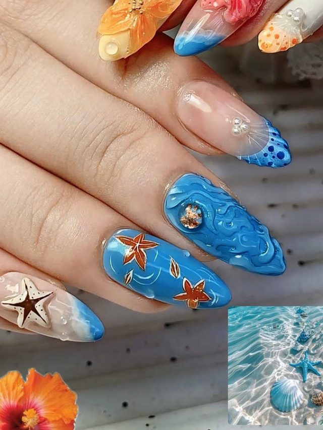 nail vỏ sò biển