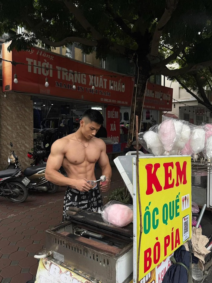 hình ảnh trai đẹp 6 múi bán kem
