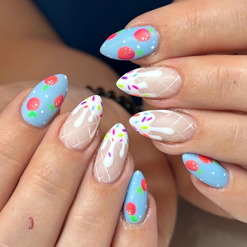 hình nail kem chảy
