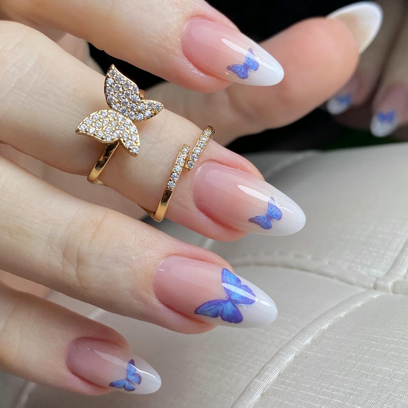 nail bướm cánh xanh