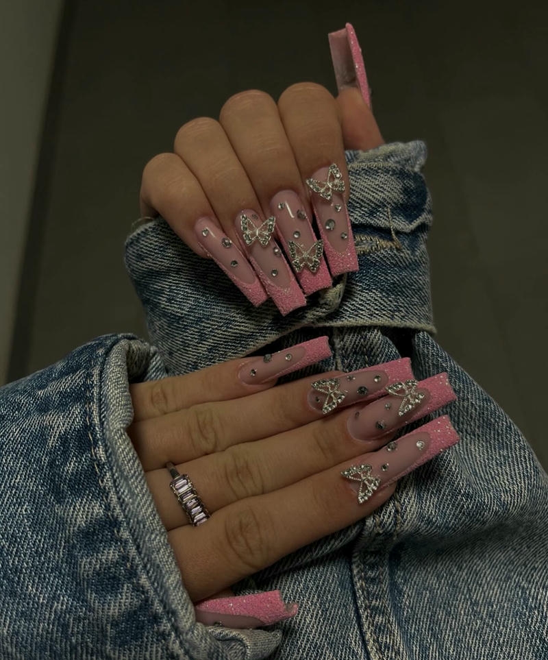 nail bướm đính đá