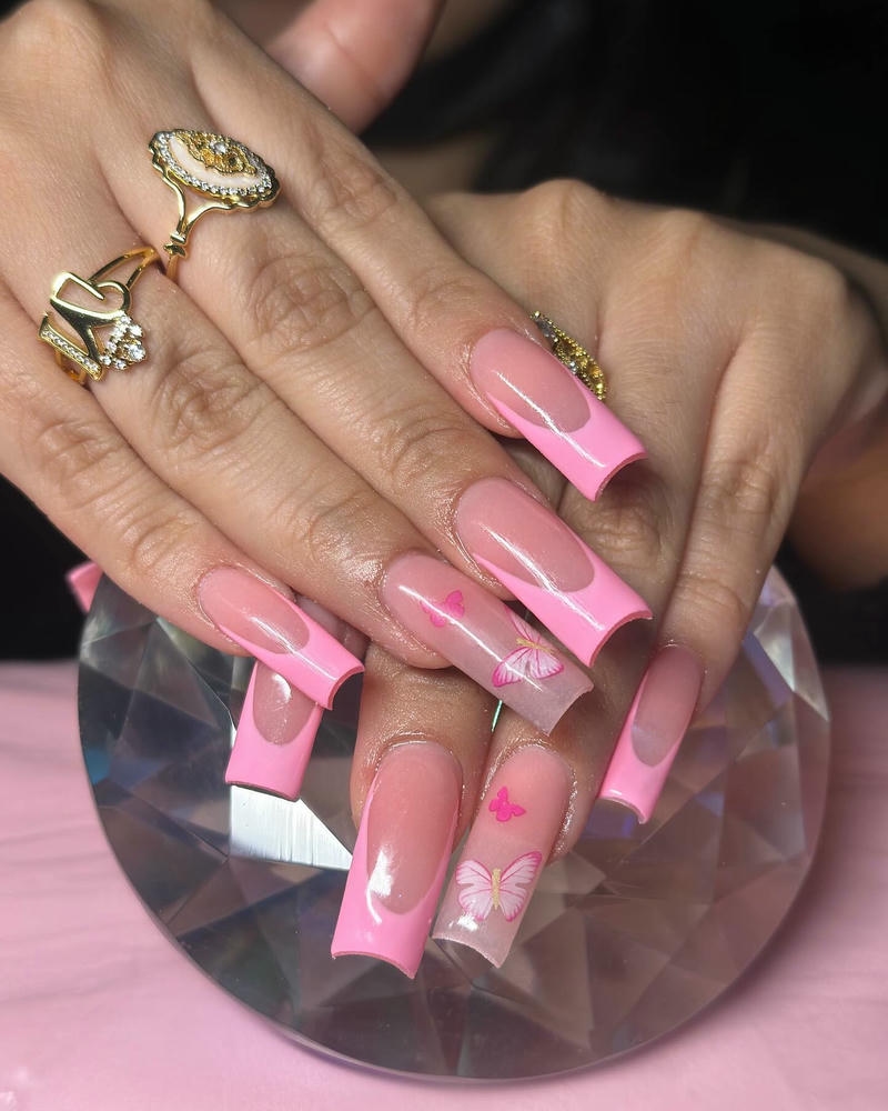 nail bướm hồng cánh sen