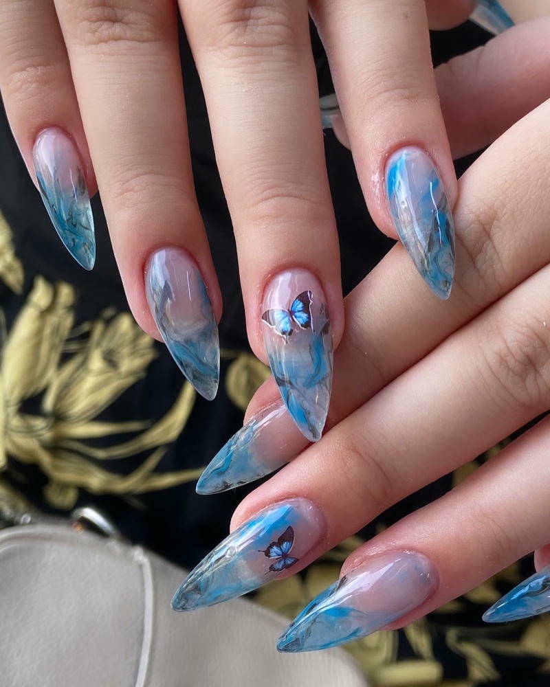nail bướm loang màu