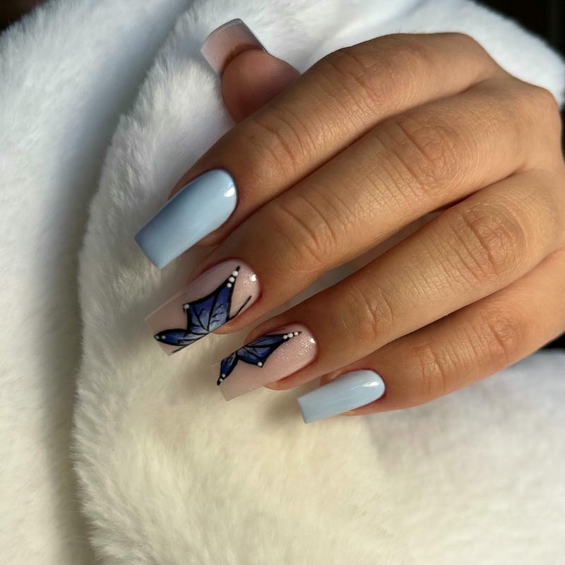 nail bướm xanh đậm