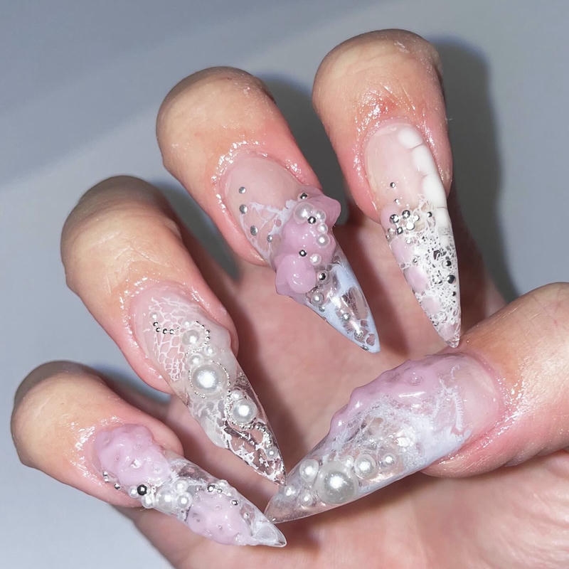 nail cá tính chấm nước