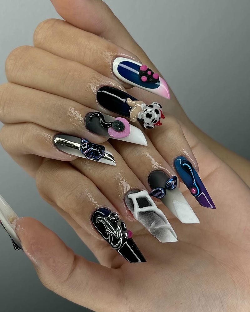 nail cá tính nhiều họa