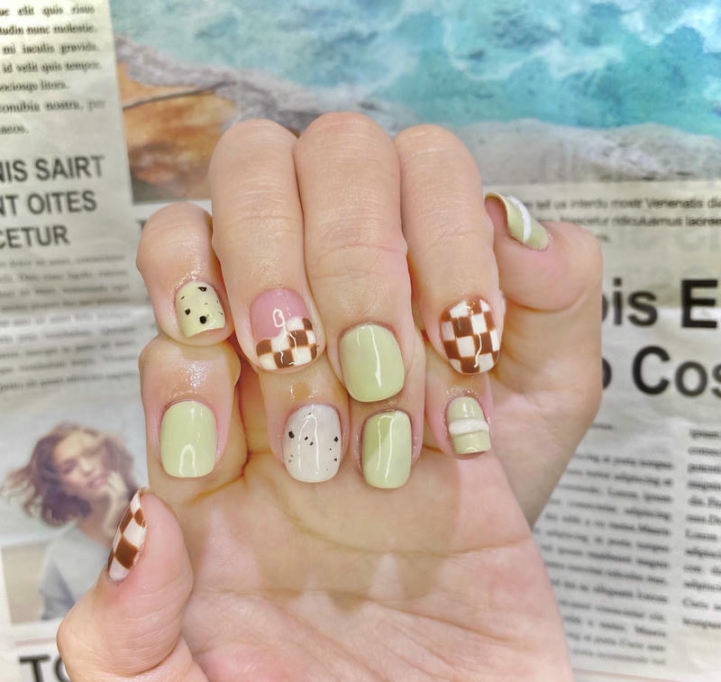 nail caro trứng cút
