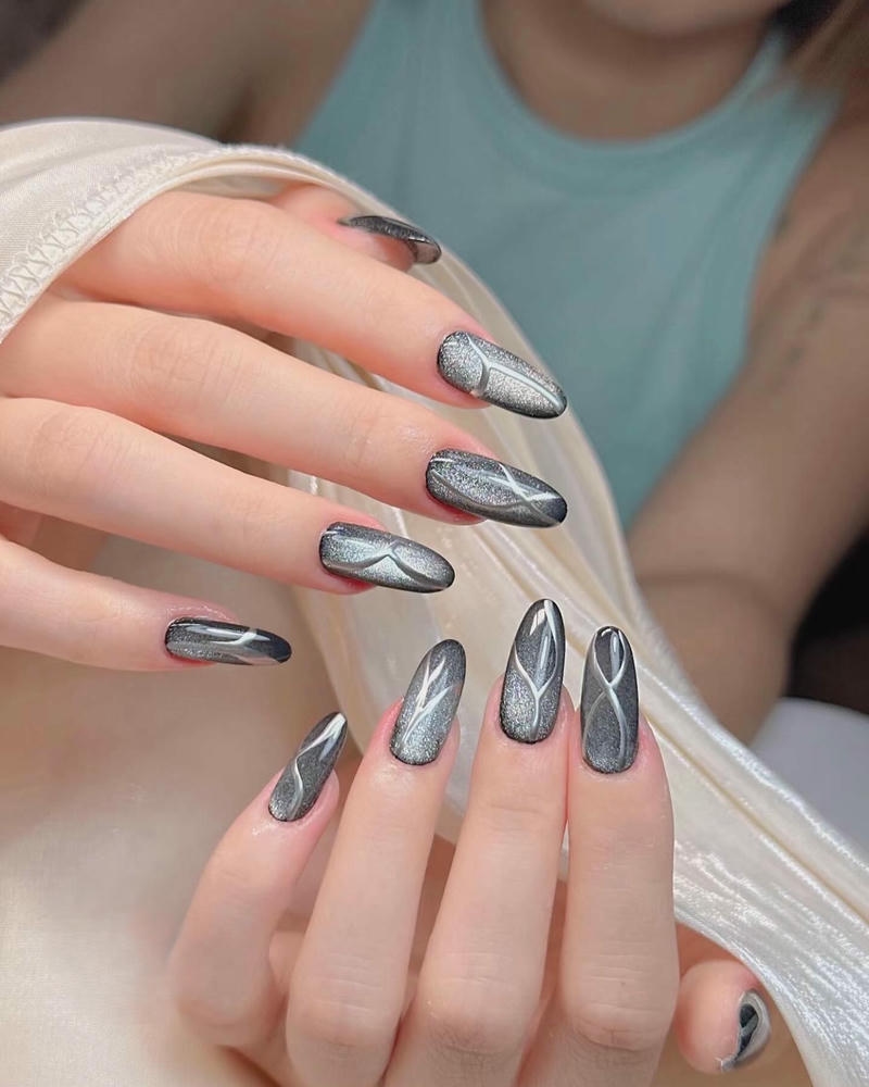 nail chụp kỷ yếu màu xám