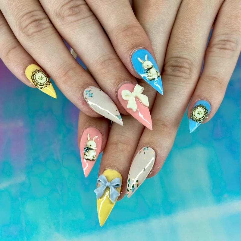 nail con thỏ cho móng tay nhọn