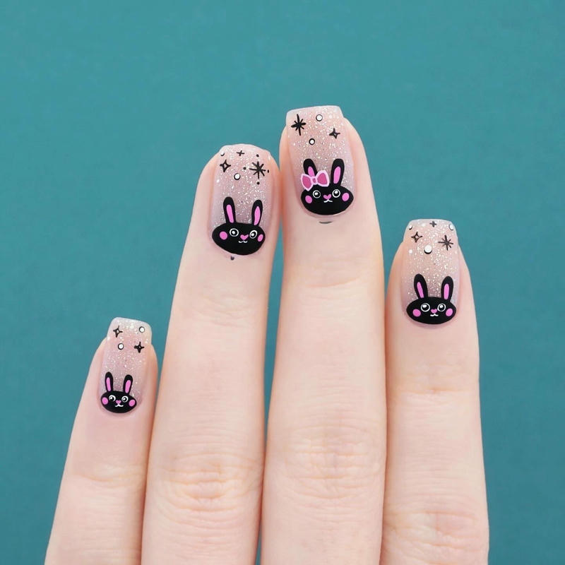 nail con thỏ cute