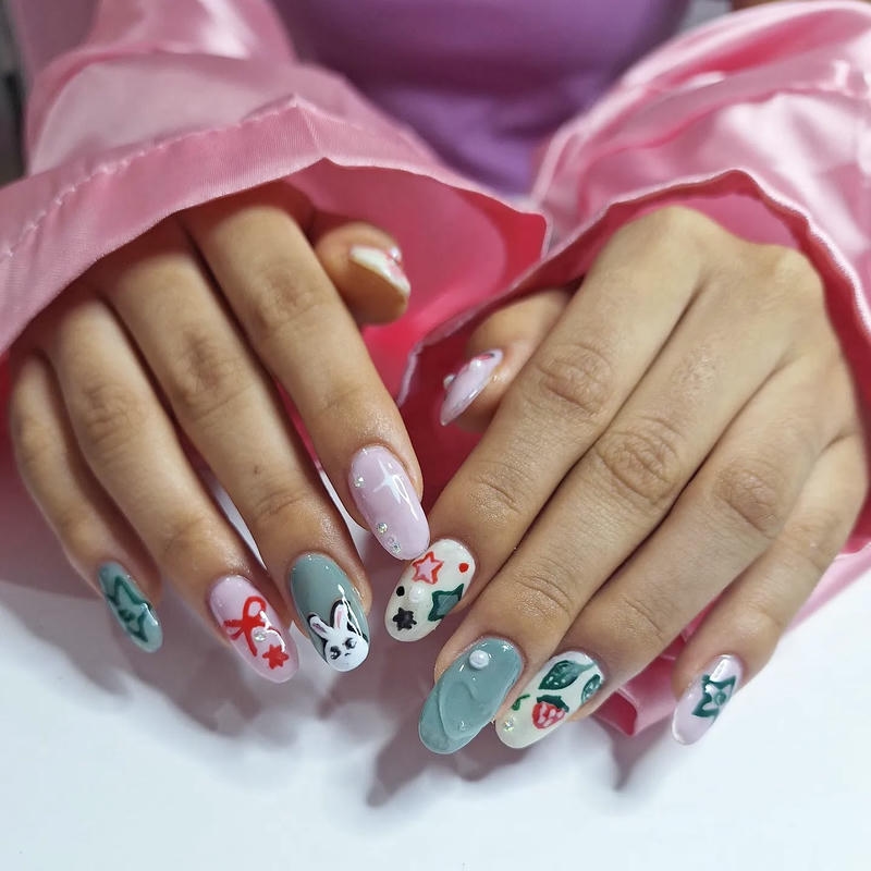 nail con thỏ hd