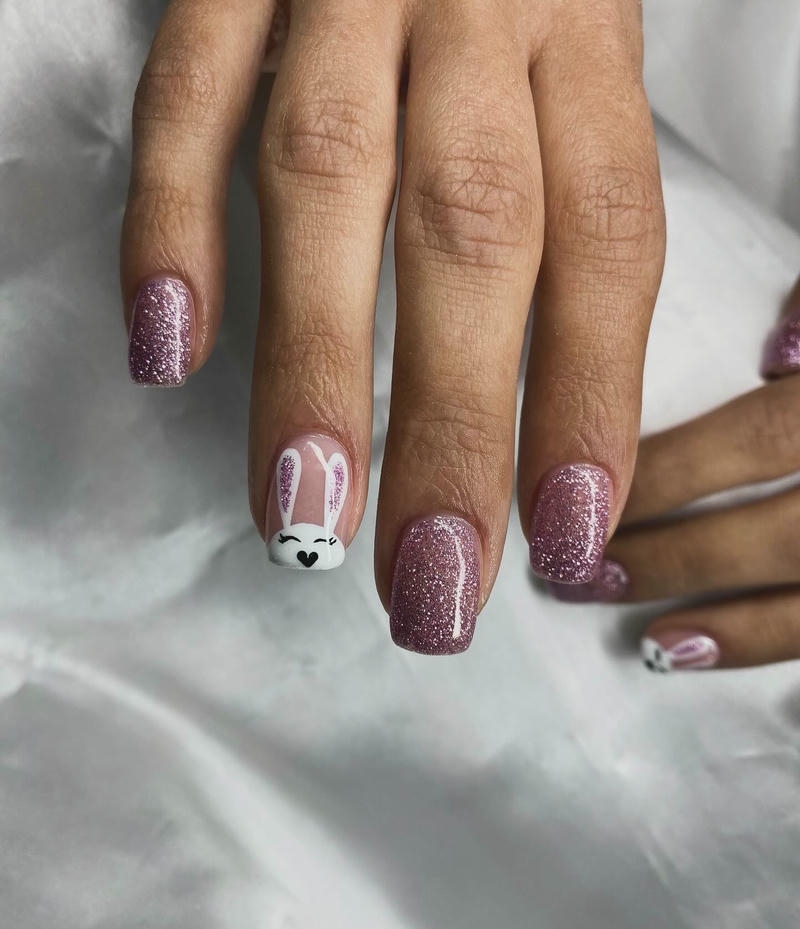 nail con thỏ kim tuyến